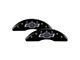 MGP Brake Caliper Covers with 100 Anniversary Chevrolet Logo; Black; Front and Rear (11-19 Silverado 3500 HD SRW)