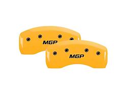 MGP Brake Caliper Covers with MGP Logo; Yellow; Front and Rear (20-25 Silverado 3500 HD SRW)