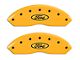 MGP Brake Caliper Covers with Ford Oval Logo; Yellow; Front and Rear (97-03 F-150)