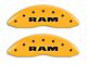 MGP Brake Caliper Covers with RAM Logo; Yellow; Front and Rear (06-10 RAM 1500, Excluding SRT-10)