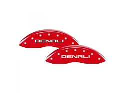 MGP Brake Caliper Covers with Denali Logo; Red; Front and Rear (21-24 Yukon)