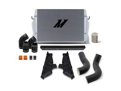 Mishimoto Performance Intercooler Kit with Black Piping; Silver (19-25 6.7L RAM 2500)