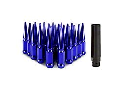 Mishimoto Blue Steel Spiked Lug Nuts; M14 x 1.5; Set of 24 (99-25 Sierra 1500)