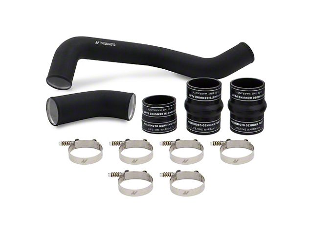 Mishimoto Hot-Side Intercooler Pipe and Boot Kit; Wrinkle Black (17-19 6.6L Duramax Sierra 3500 HD)