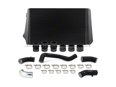 Mishimoto Performance Intercooler Kit with Black Piping; Black (17-19 6.6L Duramax Silverado 2500 HD)