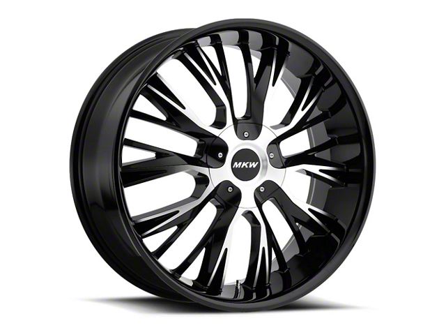 MKW M122 Gloss Black Machined 6-Lug Wheel; 22x9; 18mm Offset (19-24 Sierra 1500)