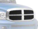 RedRock Wire Mesh Upper Overlay Grilles with Rivets; Black (06-08 RAM 1500)