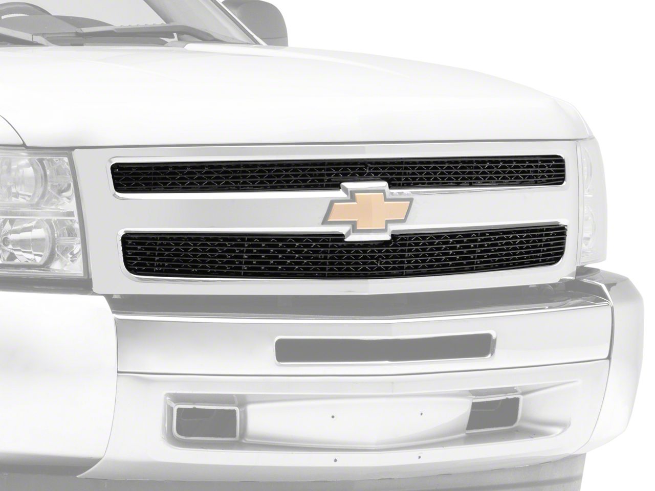 RedRock Silverado 1500 Upper Overlay Grille; Black S112453 (07-13 ...