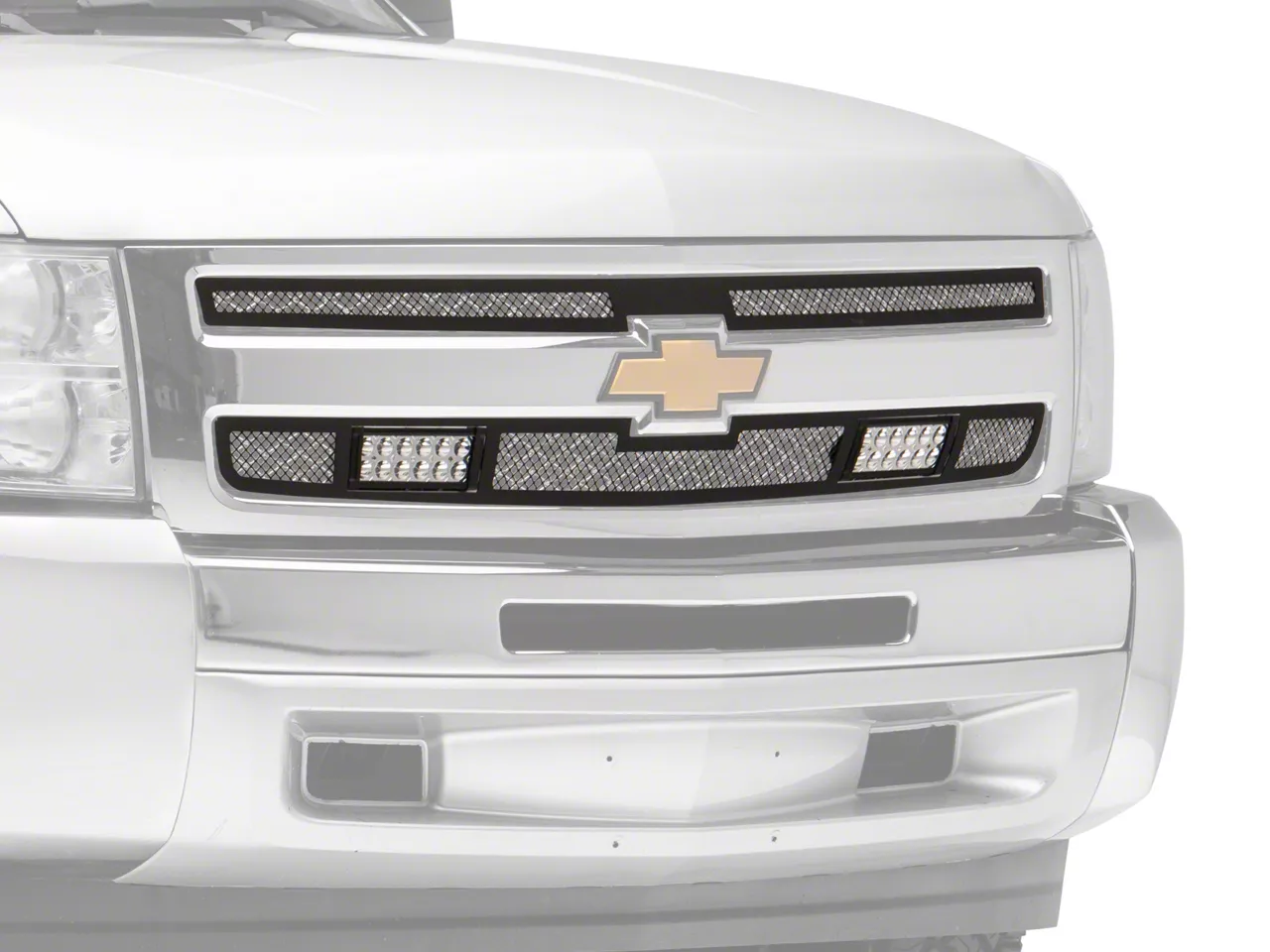 RedRock Silverado 1500 Modern Billet Mesh Upper Grille Insert with LED ...