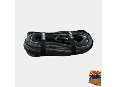 Mojab Offroad 1/2-Inch x 78-Foot Synthetic Winch Rope with Removable Forged Winch Hook; Black