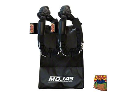 Mojab Offroad 3/8-Inch x 19-Inch Soft Shackle Set with Sleeve and Bag; Black