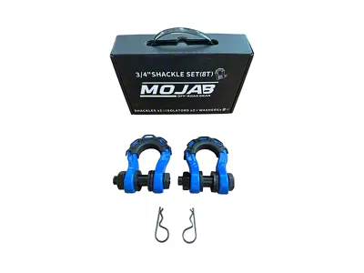 Mojab Offroad 3/4-Inch Forged Steel D-Shackle Set; Red