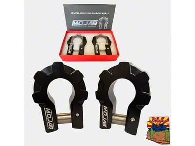 Mojab Offroad 3/4-Inch Extreme Duty Aluminum Shackle Set; Black