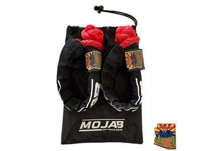 Mojab Offroad 3/8-Inch x 19-Inch Soft Shackle Set with Sleeve and Bag; Red