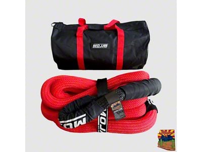 Mojab Offroad 1-Inch x 30-Foot Kinetic Rope with Storage Bag; Red