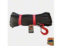 Mojab Offroad 3/8-Inch x 85-Foot Synthetic Winch Rope with Forged Winch Hook; Black