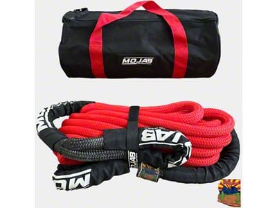 Mojab Offroad 7/8-Inch x 30-Foot Kinetic Rope with Storage Bag; Red