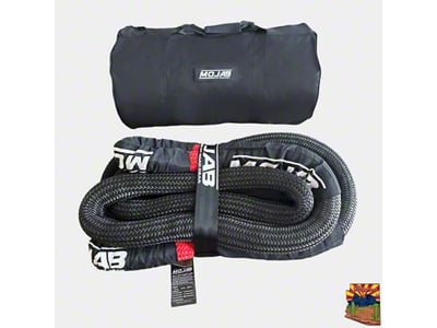 Mojab Offroad 1-1/2-Inch x 30-Foot Kinetic Rope with Storage Bag; Black