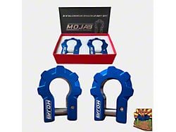 Mojab Offroad 3/4-Inch Extreme Duty Aluminum Shackle Set; Blue