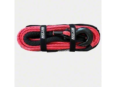 Mojab Offroad 1/2-Inch x 78-Foot Synthetic Winch Rope with Removable Forged Winch Hook; Red