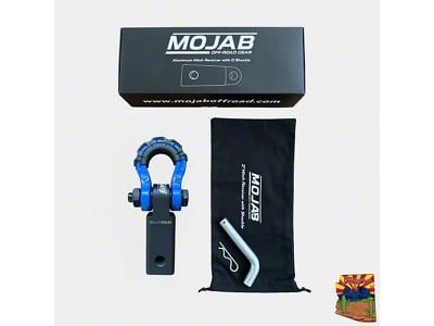 Mojab Offroad 2-Inch Aluminum Hitch Reciever with Shackle; Blue (Universal; Some Adaptation May Be Required)