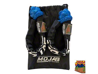 Mojab Offroad 3/8-Inch x 19-Inch Soft Shackle Set with Sleeve and Bag; Blue