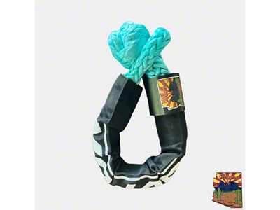 Mojab Offroad 3/8-Inch x 19-Inch Soft Shackle with Sleeve and Bag; Turquoise