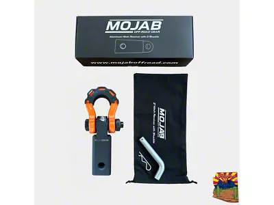 Mojab Offroad 2-Inch Aluminum Hitch Reciever with Shackle; Orange (Universal; Some Adaptation May Be Required)