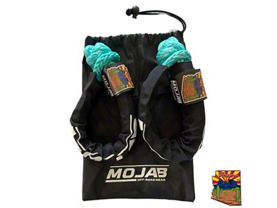 Mojab Offroad 1/2-Inch x 22-Inch Soft Shackle Set with Sleeve and Bag; Turquoise