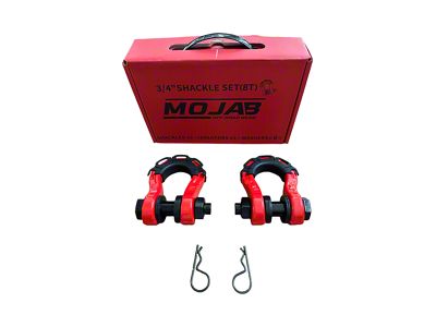 Mojab Offroad 3/4-Inch Forged Steel D-Shackle Set; Blue