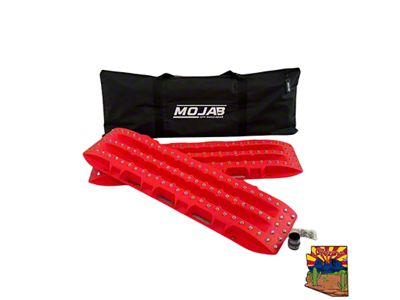 Mojab Offroad Ultimate Traction Recovery Board with Steel Plugs and Storage Bag; Red