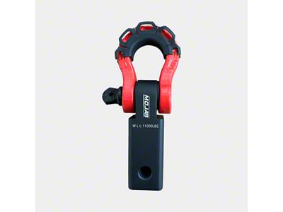 Mojab Offroad 2-Inch Aluminum Hitch Reciever with Shackle; Red (Universal; Some Adaptation May Be Required)