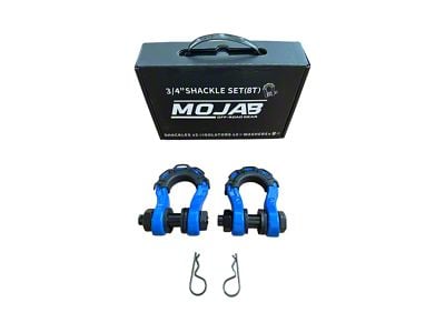 Mojab Offroad 3/4-Inch Forged Steel D-Shackle Set; Red