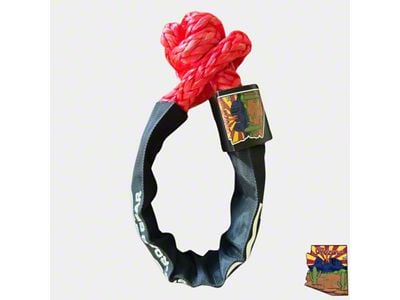 Mojab Offroad 3/8-Inch x 19-Inch Soft Shackle with Sleeve and Bag; Red