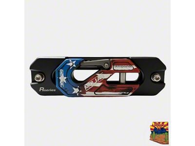 Mojab Offroad Aluminum Recessed Winch Shackle with Fairlead Kit; American Flag