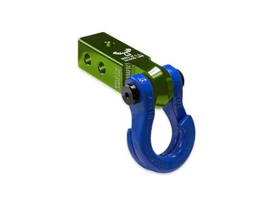 Moose Knuckle Offroad Jowl Split Shackle 3/4 and Mohawk 2.0 Receiver Combo; Bean Green/Blue Balls (Universal; Some Adaptation May Be Required)