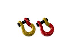 Moose Knuckle Offroad Jowl Split Recovery Shackle 5/8 Combo; Detonator Yellow and Flame Red