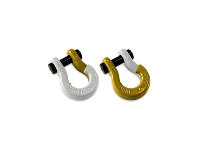 Moose Knuckle Offroad Jowl Split Recovery Shackle 5/8 Combo; Pure White and Detonator Yellow