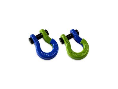 Moose Knuckle Offroad Jowl Split Recovery Shackle 5/8 Combo; Blue Balls and Sublime Green