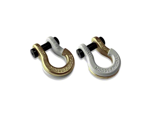 Moose Knuckle Offroad Jowl Split Recovery Shackle 5/8 Combo; Brass Knuckle and Pure White