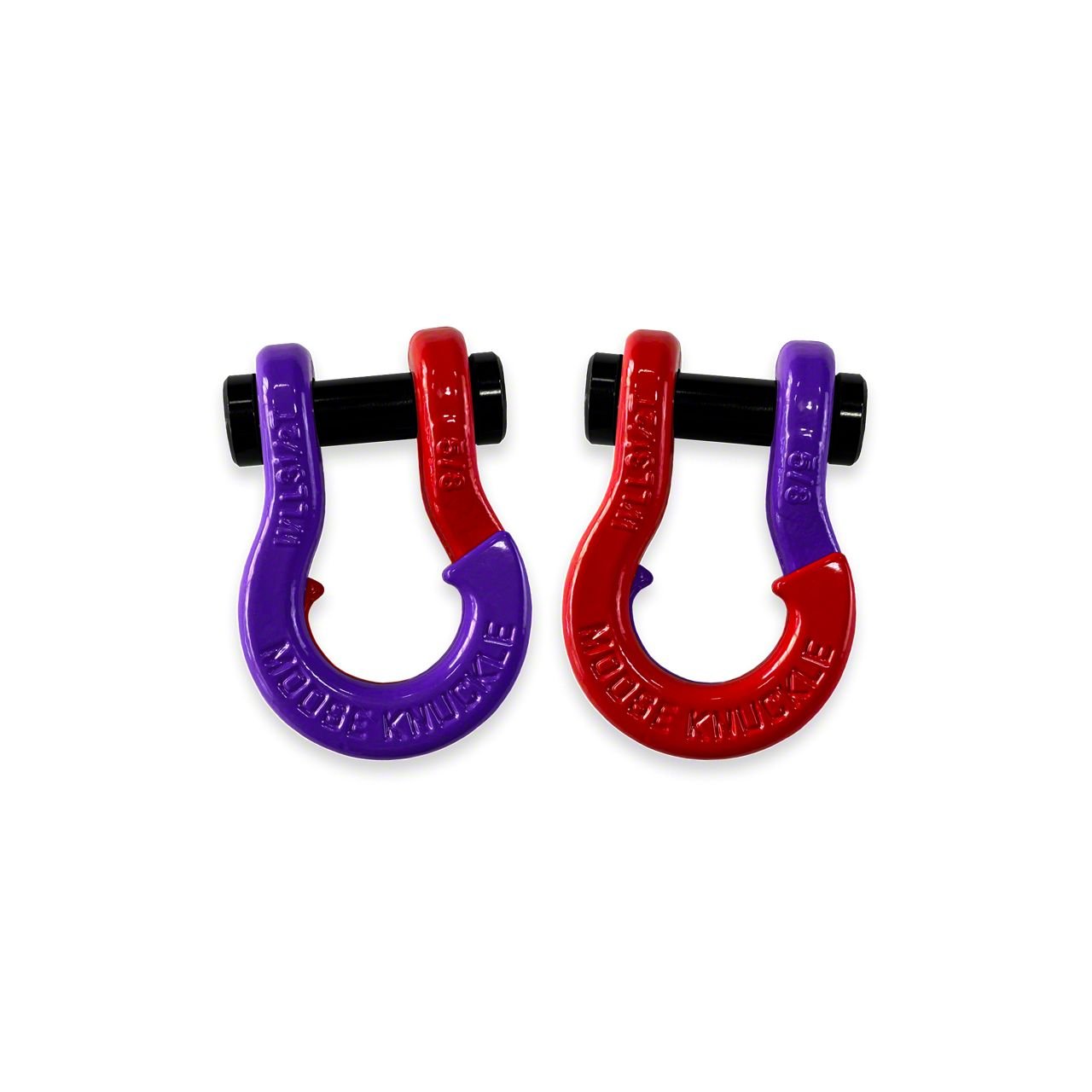 Moose Knuckle Offroad Jowl Split Recovery Shackle 5/8 Combo; Grape Escape  and Flame Red