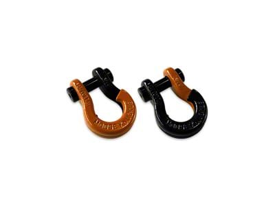 Moose Knuckle Offroad Jowl Split Recovery Shackle 5/8 Combo; Obscene Orange and Black Hole