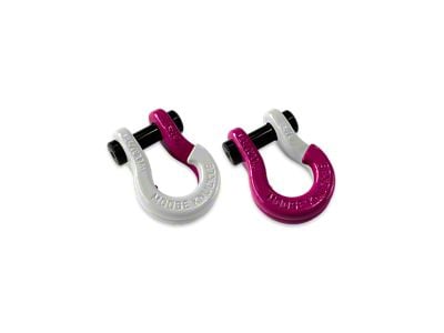 Moose Knuckle Offroad Jowl Split Recovery Shackle 5/8 Combo; Pure White and Pogo Pink