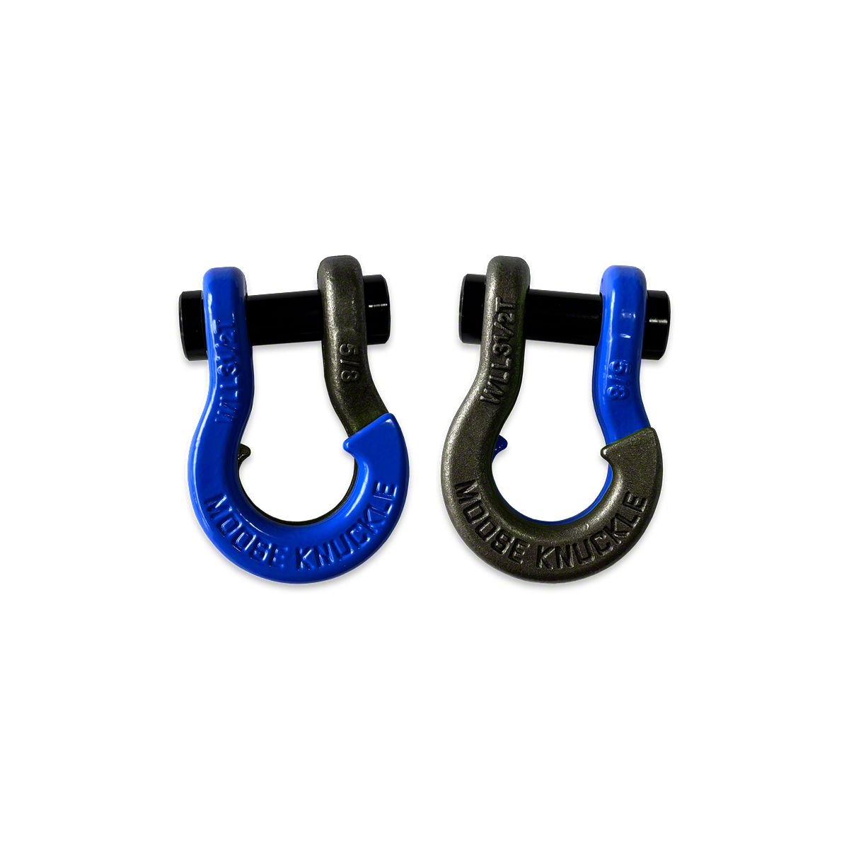 Moose Knuckle Offroad Jowl Split Recovery Shackle 5/8 Combo; Blue Balls and  Raw Dog