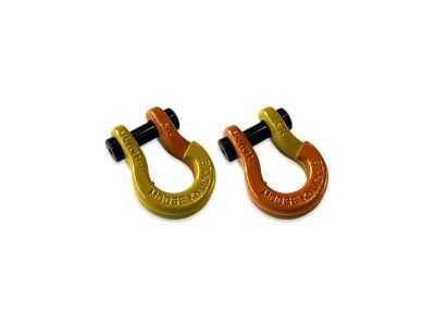 Moose Knuckle Offroad Jowl Split Recovery Shackle 5/8 Combo; Detonator Yellow and Obscene Orange