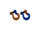 Moose Knuckle Offroad Jowl Split Recovery Shackle 5/8 Combo; Obscene Orange and Blue Balls