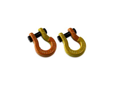 Moose Knuckle Offroad Jowl Split Recovery Shackle 5/8 Combo; Obscene Orange and Detonator Yellow