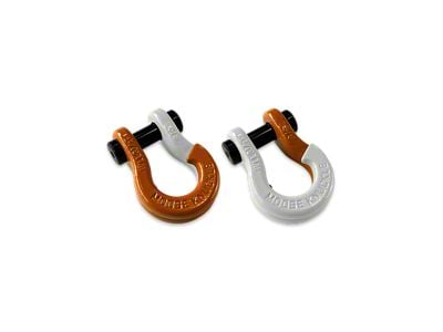 Moose Knuckle Offroad Jowl Split Recovery Shackle 5/8 Combo; Obscene Orange and Pure White