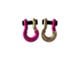 Moose Knuckle Offroad Jowl Split Recovery Shackle 5/8 Combo; Pogo Pink and Brass Knuckle