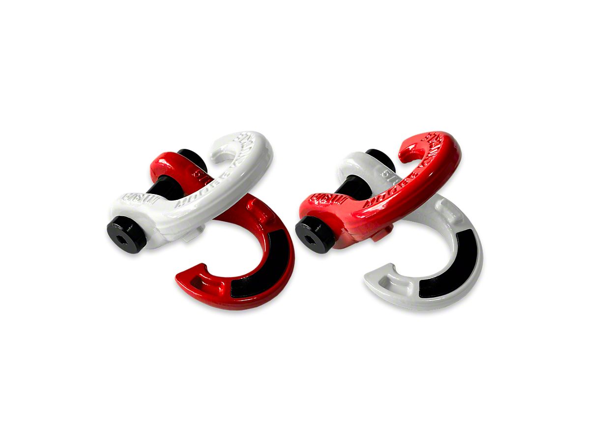 Moose Knuckle Offroad Jowl Split Recovery Shackle 5/8 Combo; Pure White and  Flame Red